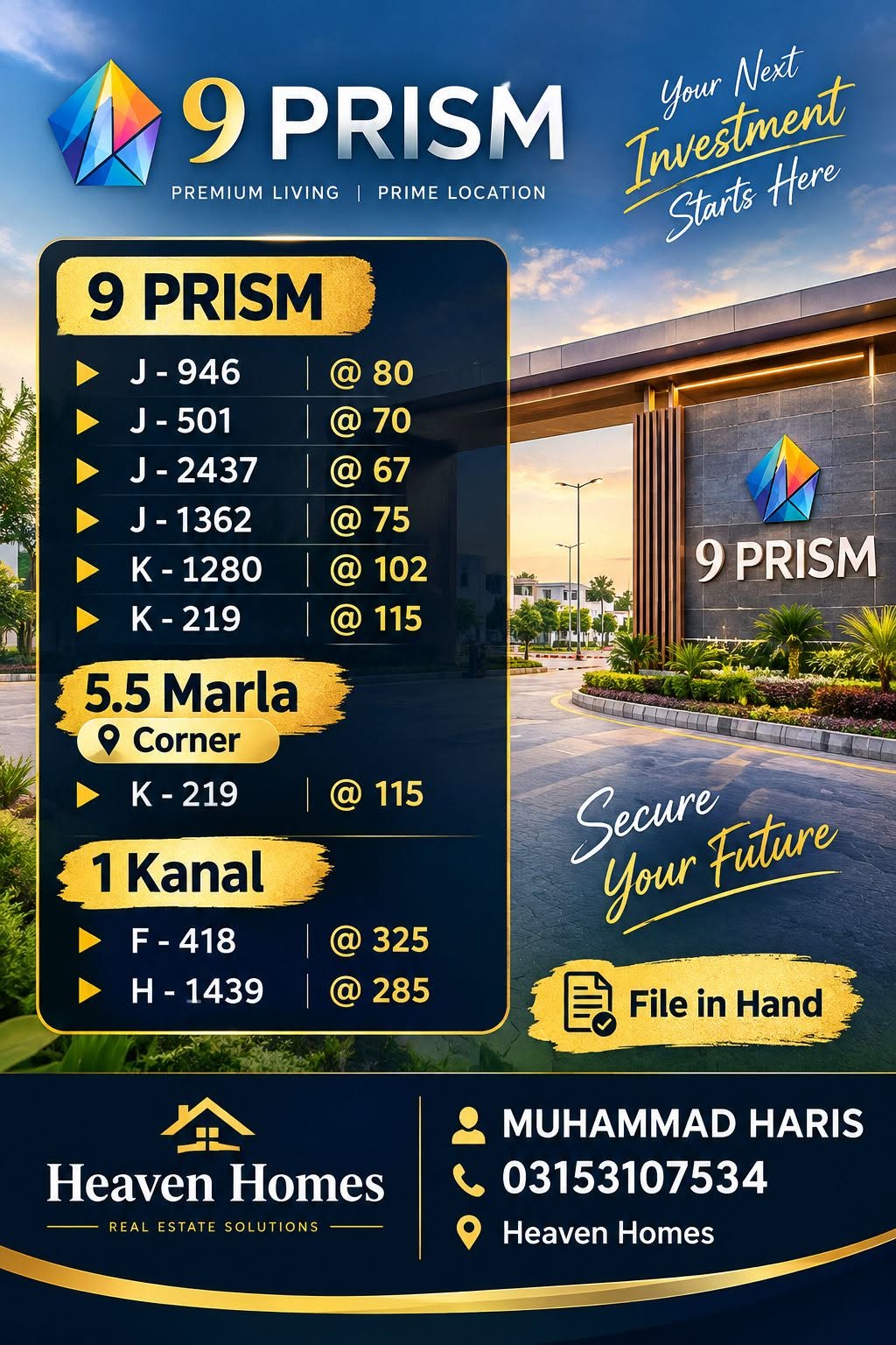 Heaven Homes ki Prism fehrist