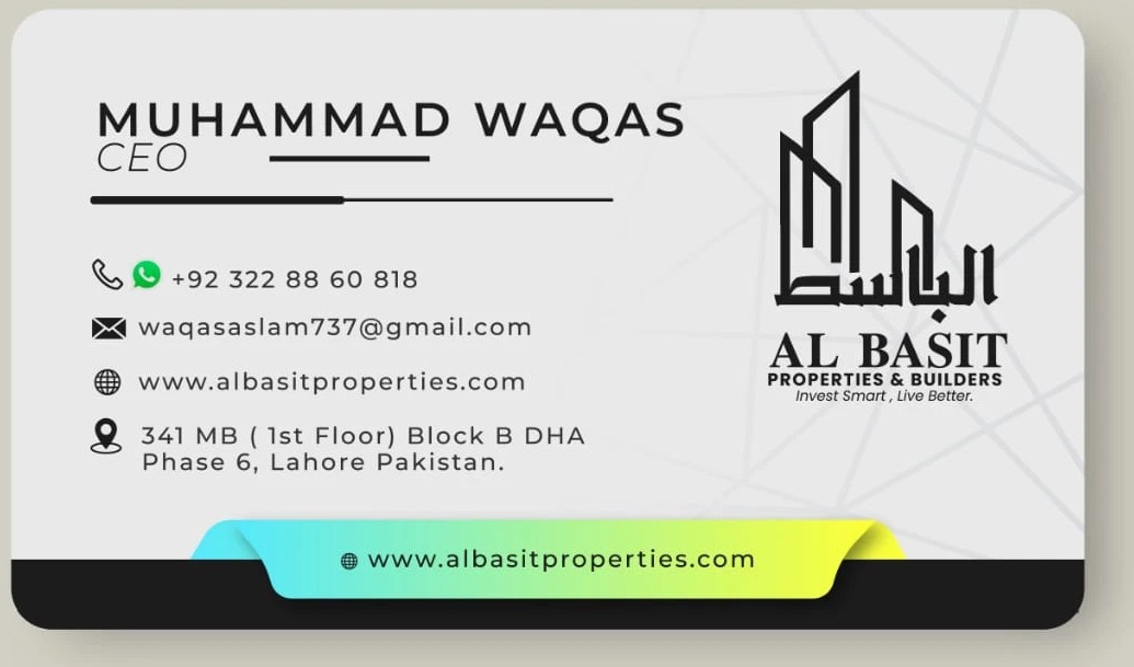 Muhammad Waqas — Al Basit Properties & Builders visiting card