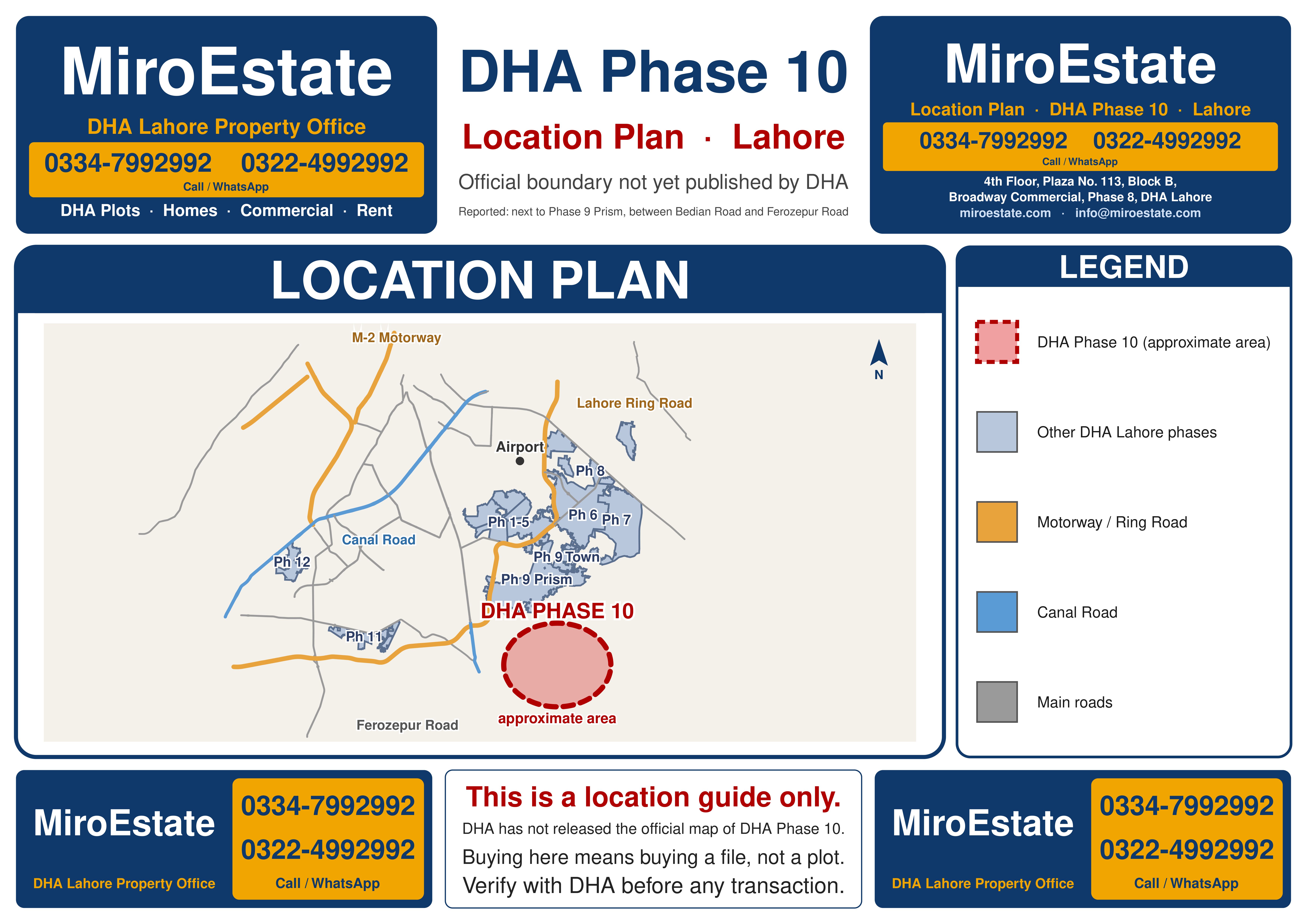 DHA Phase 10 location plan, Lahore