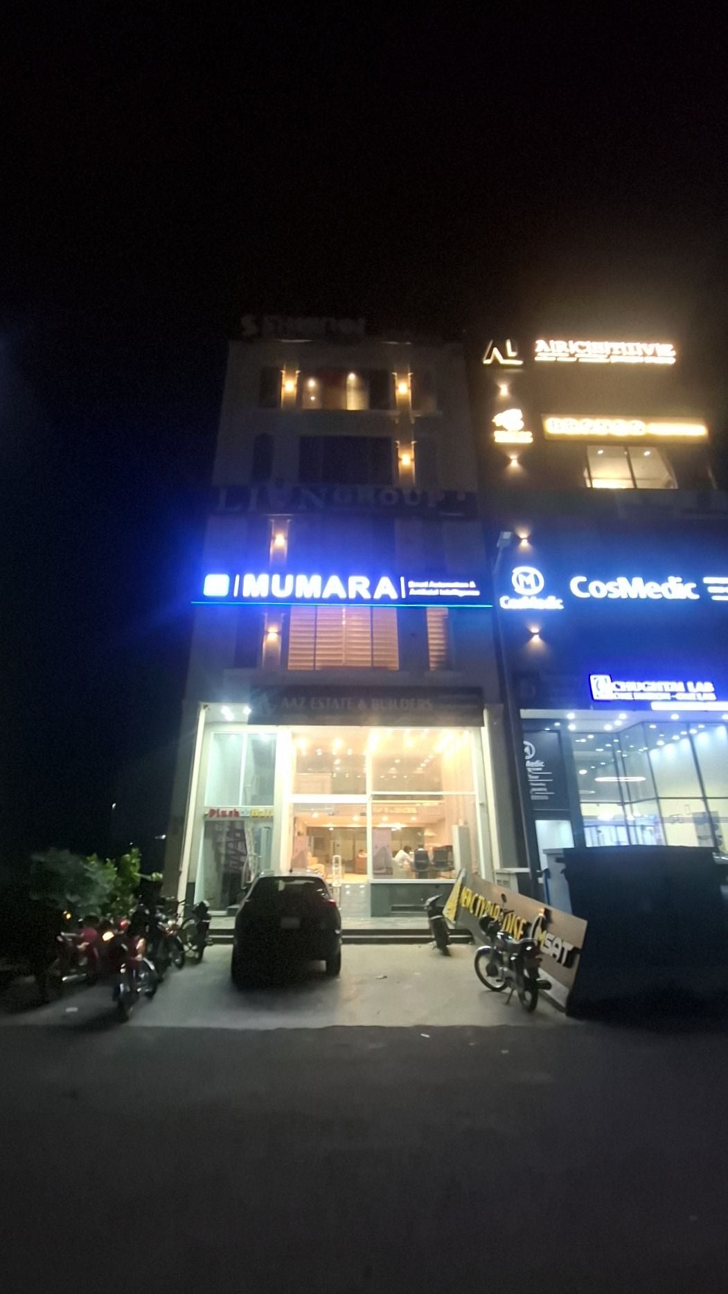 The front at night — Plot 113, Block BWB, DHA Phase 8